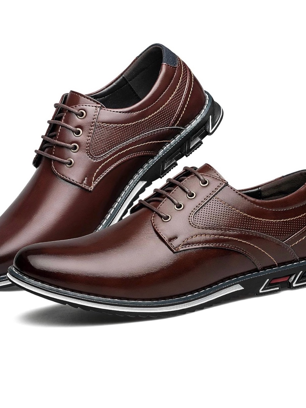 Men's Brown Leather Lace-Up Dress Shoes